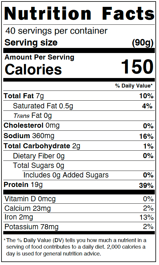 SWAP_Chicken_US_Nutrition_Label